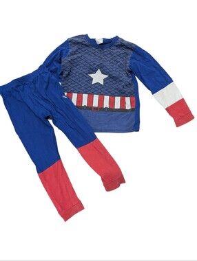 👉10/10$ Marvel Captain America Blue Red White Kids Pajama Set